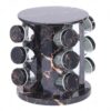 12 Spice Jars Rack With Lids Round Rotating Countertop