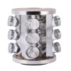 12 Spice Jars Rack With Lids Round Rotating Countertop