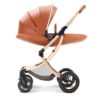 Luxury Egg Shell Baby Strollers Pram 3 in 1 Brown