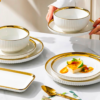 32PC White Gold Rim Premium Ceramic Dinner Set